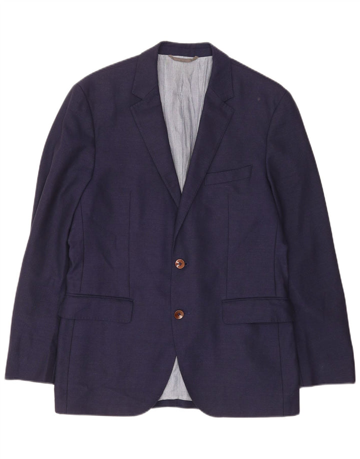 Hugo Boss Herre 2-knaps blazerjakke EU 48 Medium Navy Blue Virgin Wool