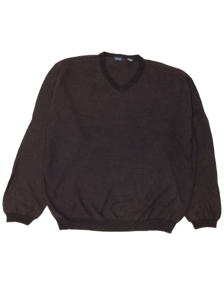 Izod Herre V-hals sweater 2XL sort bomuld