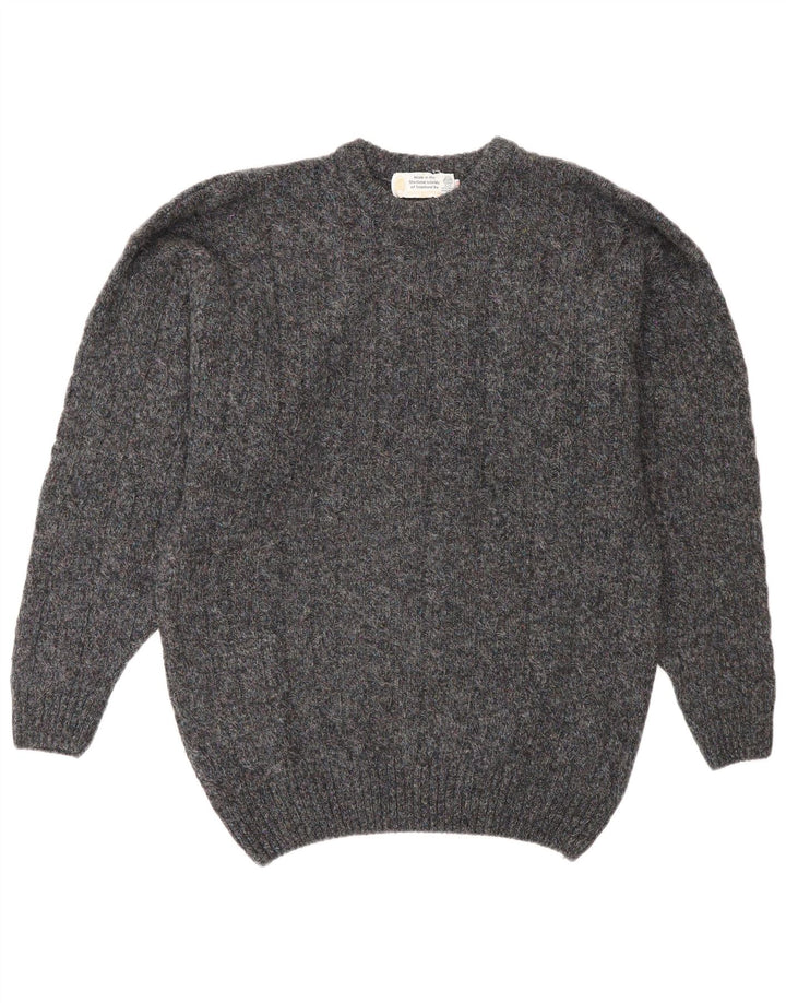 Vintage Herre Crew Neck Jumper Sweater IT 48 Medium Grey Wool