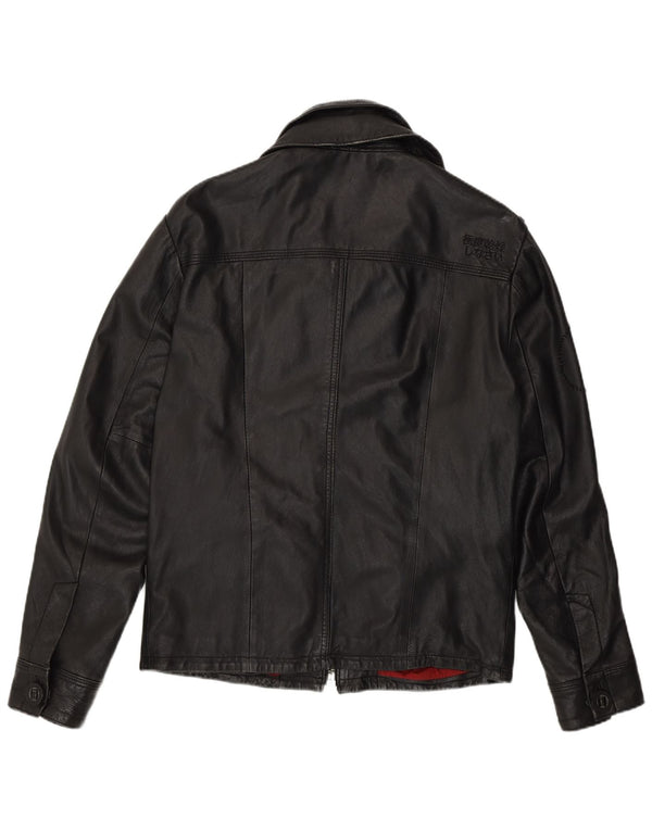 Superdry Herre Military Læderjakke UK 38 Medium Sort Læder