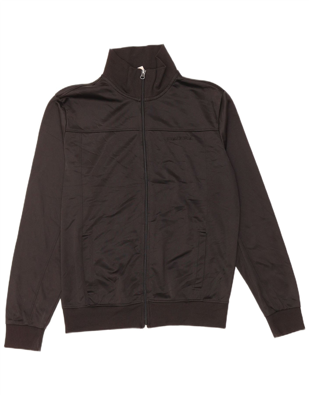 DIADORA Womens Tracksuit Top Jacket UK 16 Large Black Polyester
