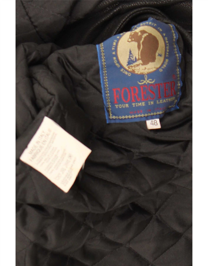 Forester Herre 3-knaps læderblazerjakke IT 48 Medium Sort