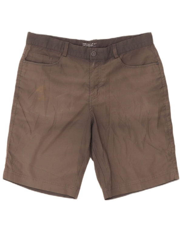 Nike Dame Dri Fit Casual Shorts W34 Large Grå Polyester