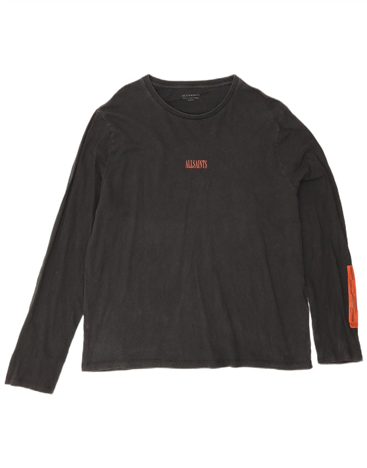 All Saints Herre Relaxed Fit Top Langærmet 2XL Sort Colourblock