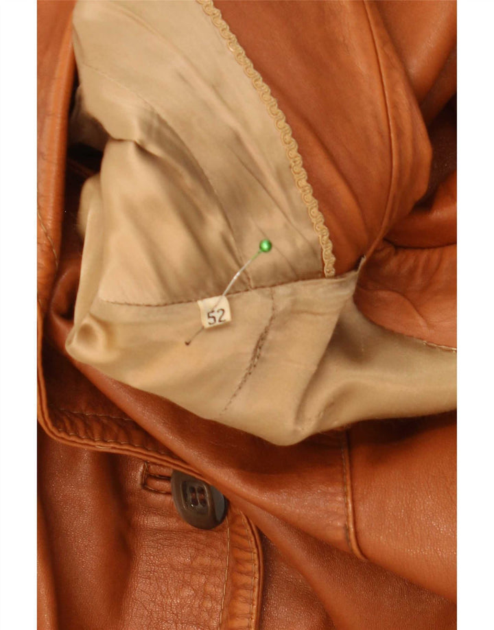 Vintage læderfrakke til kvinder IT 52 2XL Brun