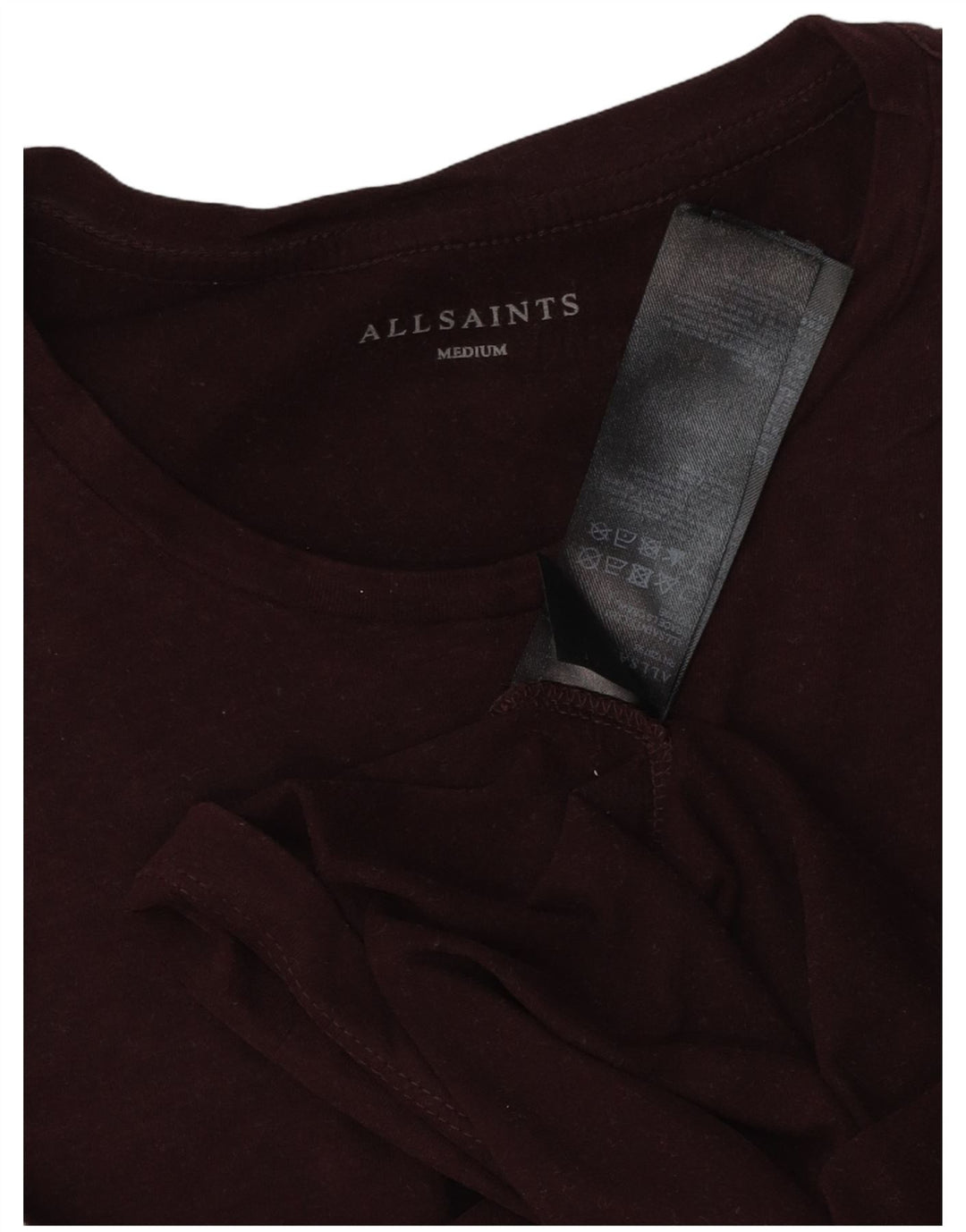 All Saints Herre Top Langærmet Medium Bourgogne Bomuld