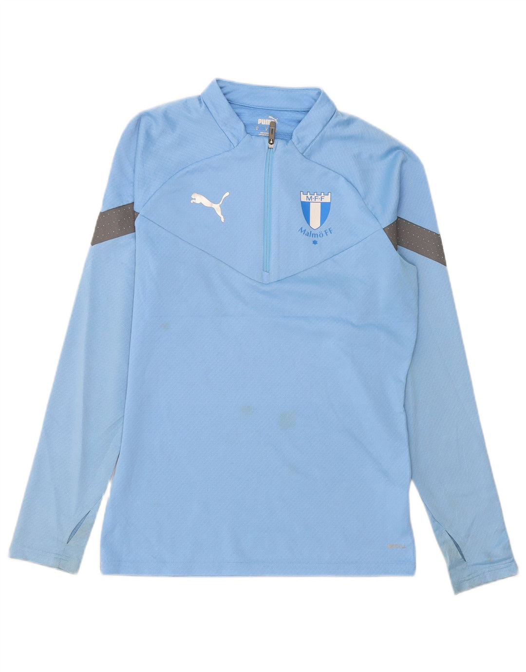 Puma Herre Zip Neck Pullover Træningsdragt Top Lille Blå Colourblock Polyester