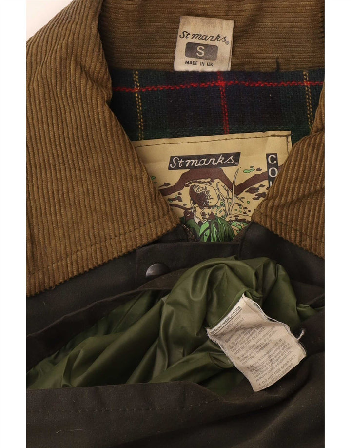 Vintage herre vokset bomuldsoverfrakke UK 36 Small Khaki