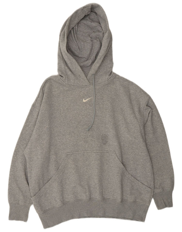 NIKE Mens Loose Fit Hoodie Jumper Medium Grey Cotton