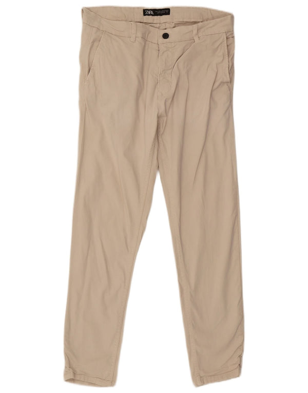 Zara Herre Slim Chino Bukser EU 44 Large W34 L29 Beige
