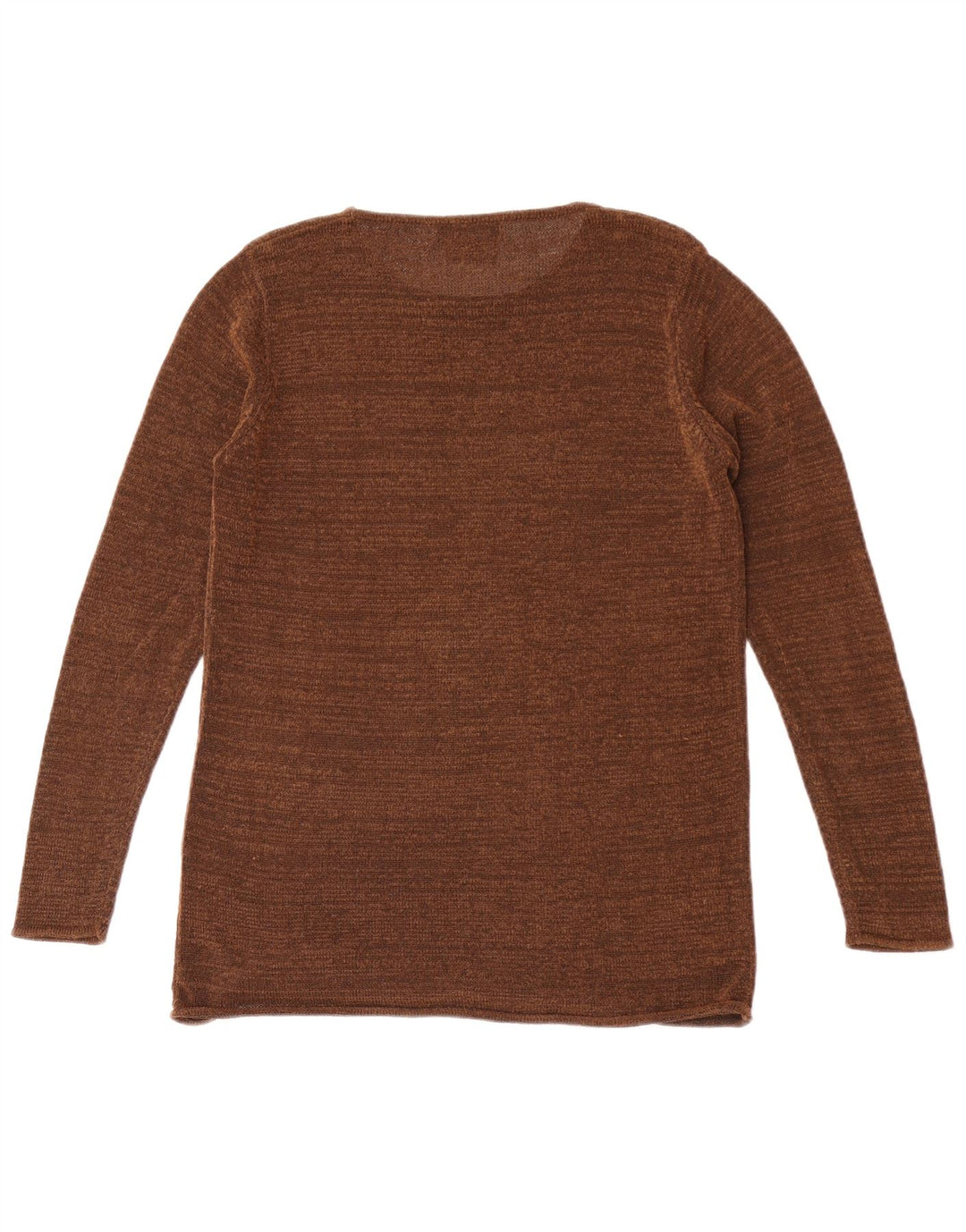 Zara strikket top til kvinder, langærmet UK 12 Medium Brown Flecked Rayon