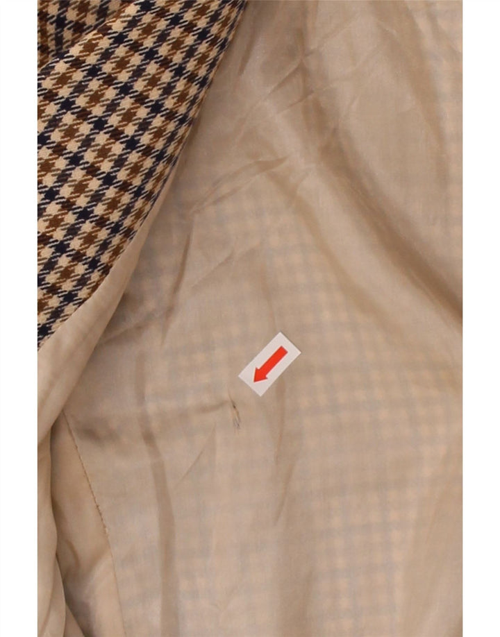 AQUASCUTUM Womens 2 Button Blazer Jacket IT 42 Medium Brown Houndstooth