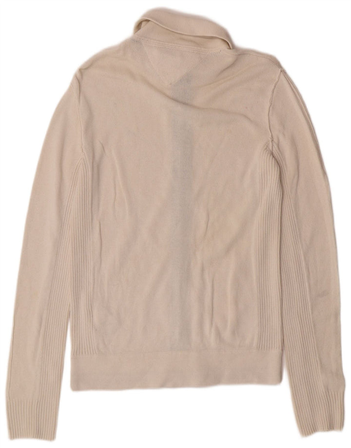 Tommy Hilfiger Herre Cardigan Sweater Small Off White Bomuld