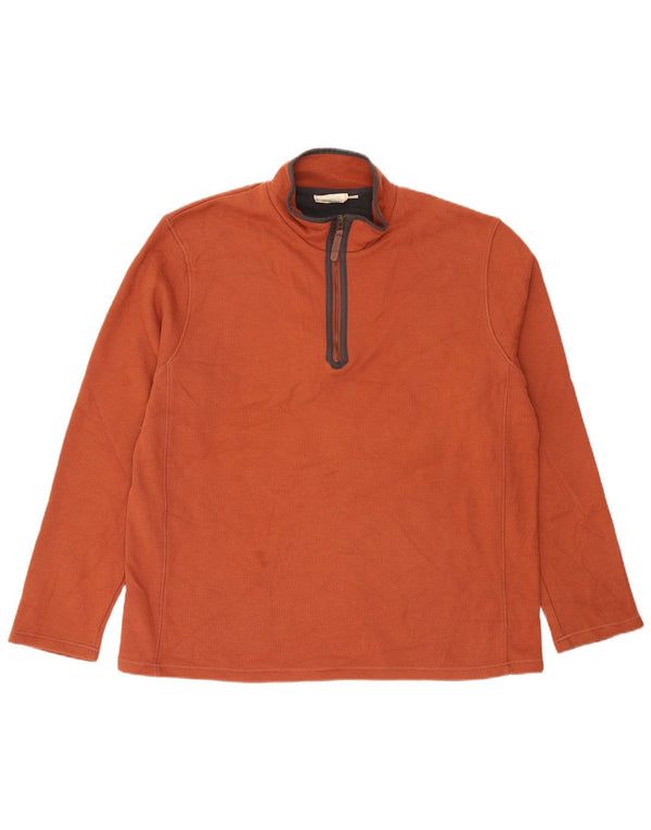 Mountain Warehouse Herre Zip Neck Sweatshirt Jumper XL Brun Bomuld