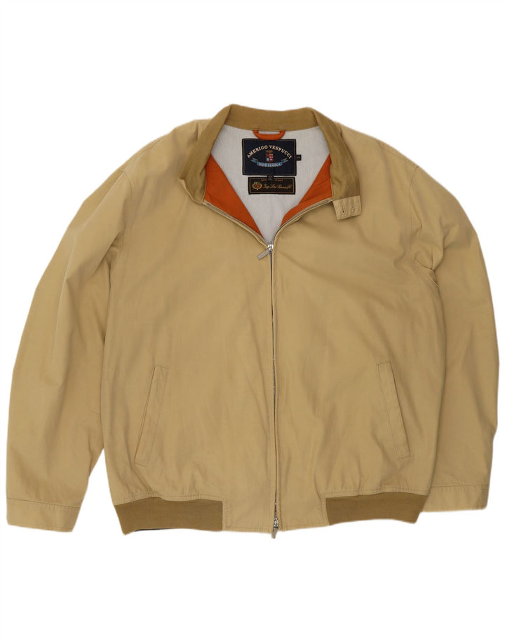 Amerigo Vespucci Herre Bomber Jacket UK 44 2XL Beige Polyester