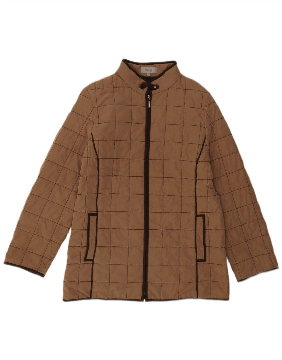Marks & Spencer Polstret jakke til kvinder UK 12 Medium Brun Polyester