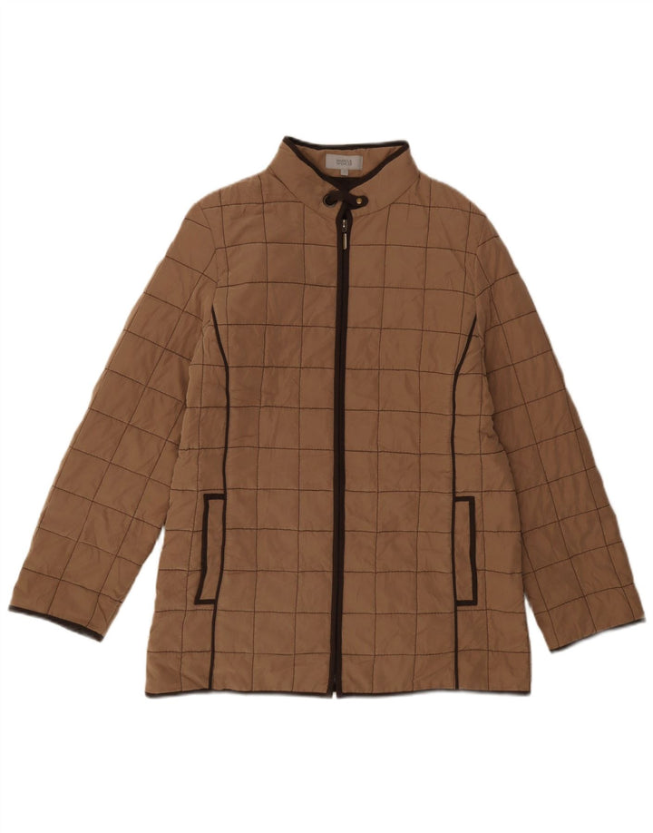 Marks & Spencer Polstret jakke til kvinder UK 12 Medium Brun Polyester