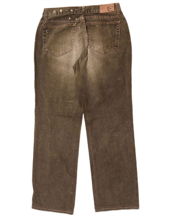 Just Cavalli Dame Straight Jeans W30 L30 Khaki Bomuld