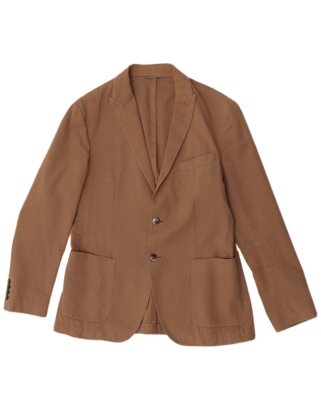 Hackett Herre 2 Button Blazer Jacket UK 40 Stor Beige Bomuld