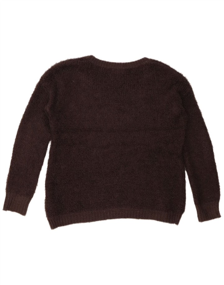 Marks & Spencer Dame Oversized Boat Neck Jumper Sweater UK 10 Small Brown