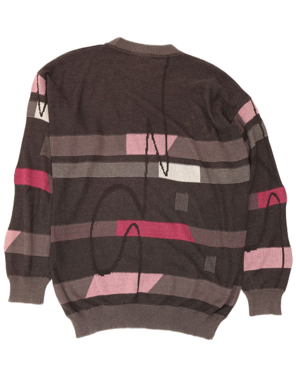 Monte Carlo Herre grafisk rund hals sweater XL sort stribet