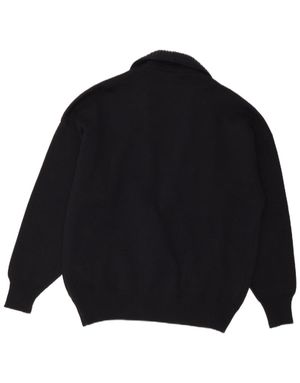 White Sails Mens Oversized Cardigan Sweater US 6 Medium Navy Blue Wool