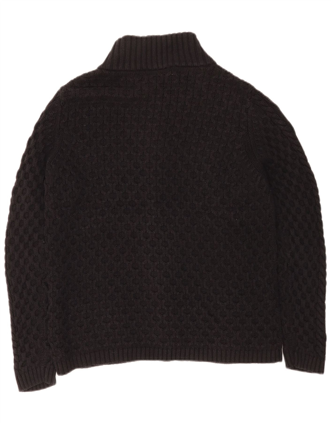 Marks & Spencer Dame Cardigan Sweater UK 14 Stor Sort Bomuld