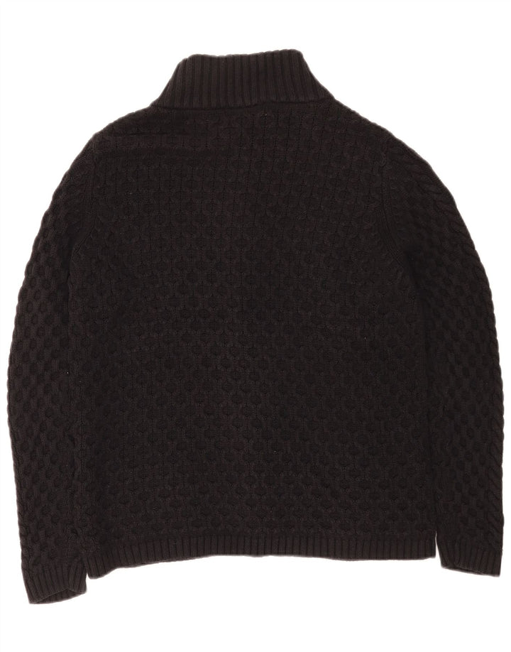 Marks & Spencer Dame Cardigan Sweater UK 14 Stor Sort Bomuld