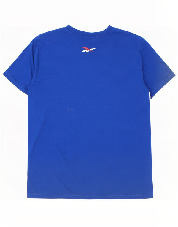 Reebok Boys Grafisk T-Shirt Top 9-10 år Blå Colourblock Bomuld