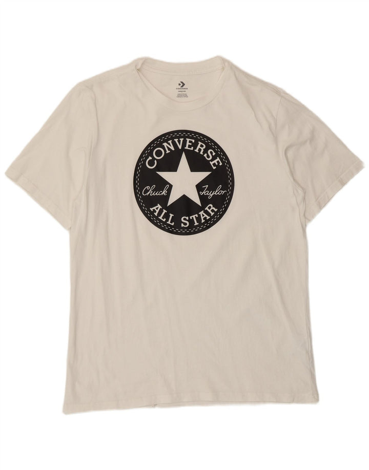 Converse Grafisk T-shirt top til mænd, stor hvid bomuld