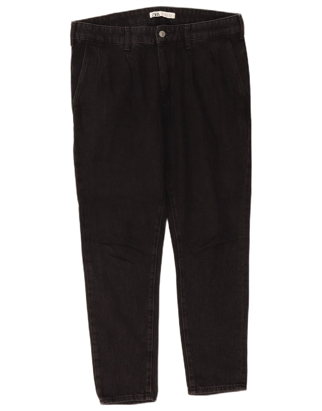 ZARA Herre Slim Jeans EU 42 Large W32 L27 Sort Bomuld