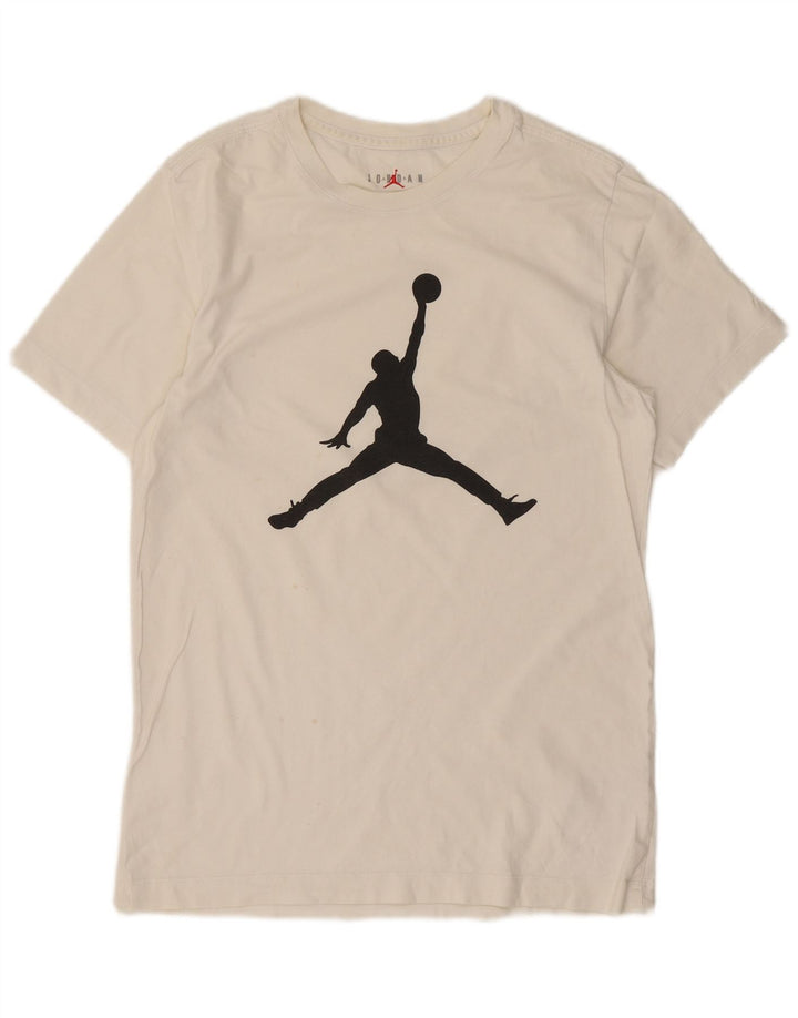 Jordan Herre grafisk T-shirt top lille hvid bomuld