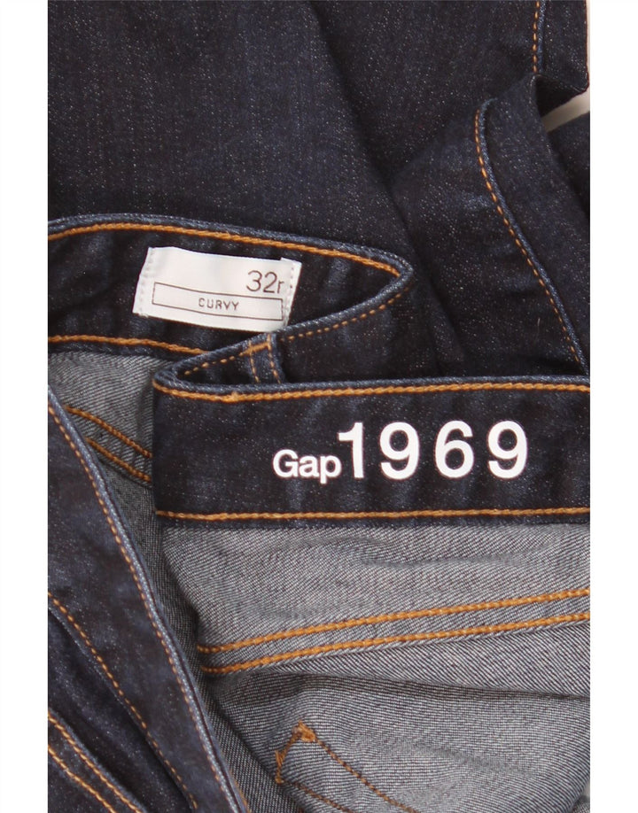 GAP Womens Curvy Flared Jeans W32 L33 Marineblå Bomuld