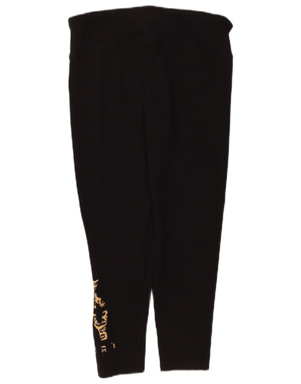 Dkny Womens Grafiske Leggings UK 14 Large Black Bomuld