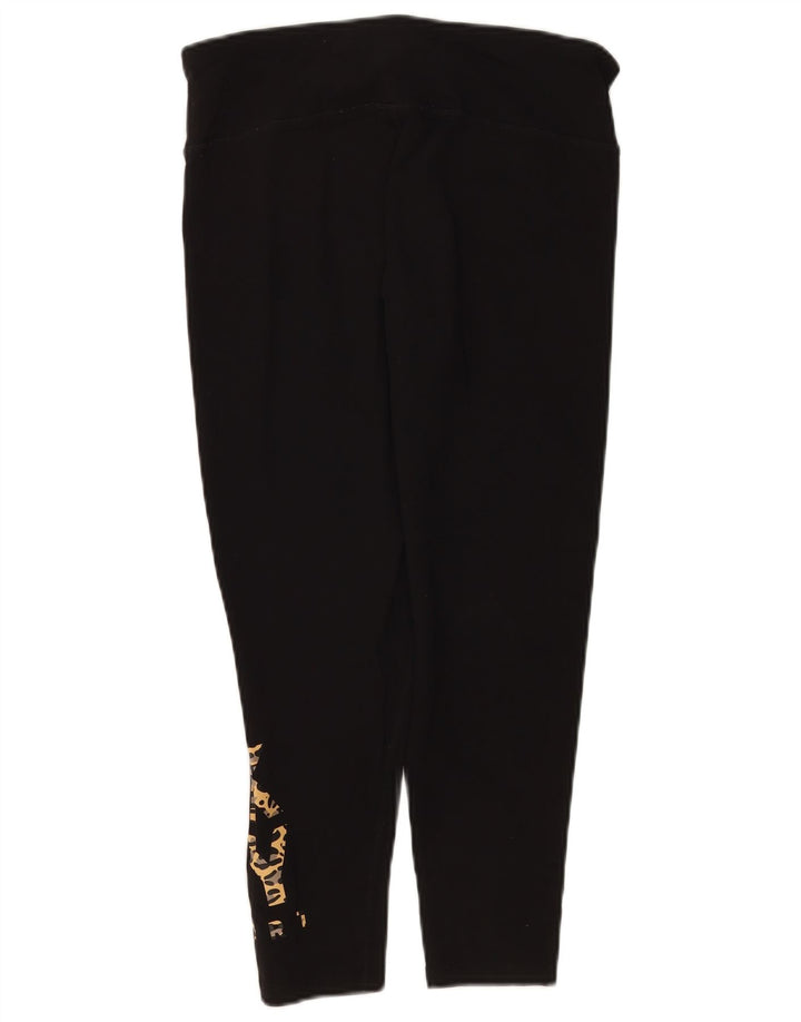 Dkny Womens Grafiske Leggings UK 14 Large Black Bomuld