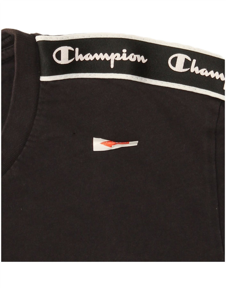 Champion Herre grafisk T-shirt top lille sort bomuld