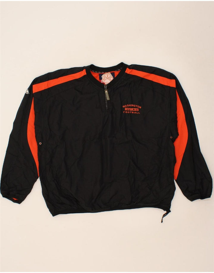 VINTAGE Mens Huskies Pullover Tracksuit Top Jacket Large Black Colourblock Vintage Vintage and Second-Hand Vintage from Messina Hembry 