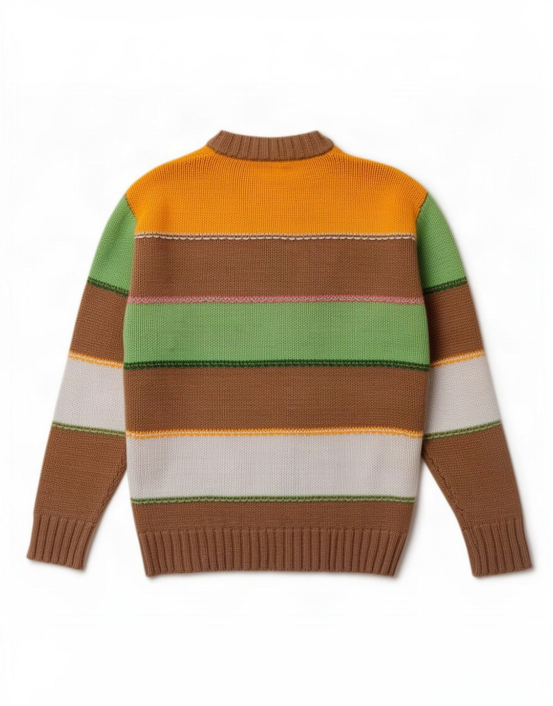 Zara Herre V-hals sweater Medium Flerfarvet stribet bomuld
