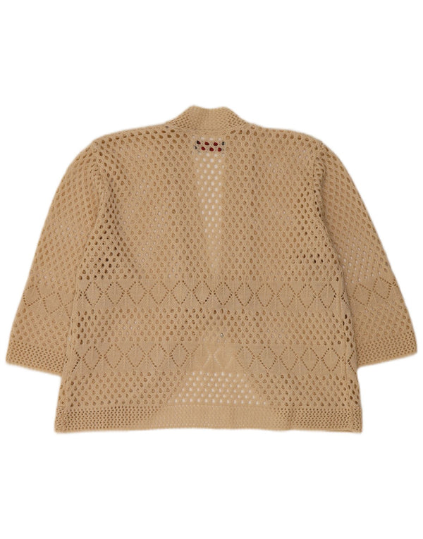 Dexter Dame 3/4 ærmet Se Through Cardigan Sweater UK 18 XL Beige