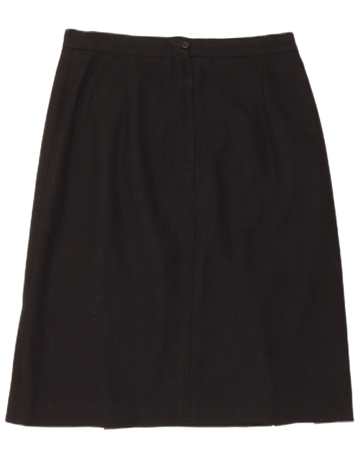Vintage Dame A-Line nederdel UK 16 Large W30 Black Wool