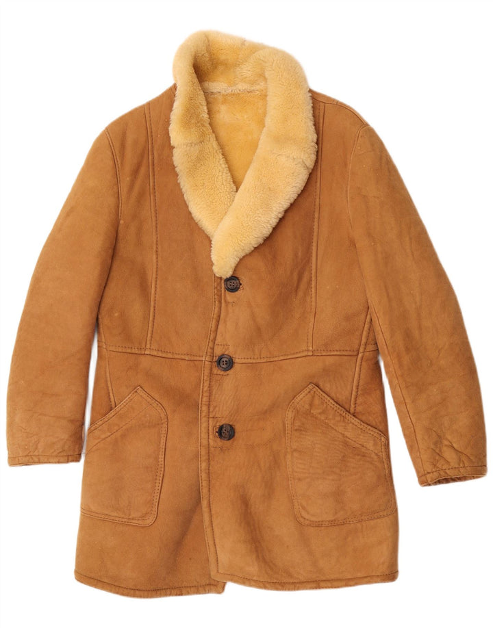 Vintage Herre Shearling Jacket IT 50 Large Brown