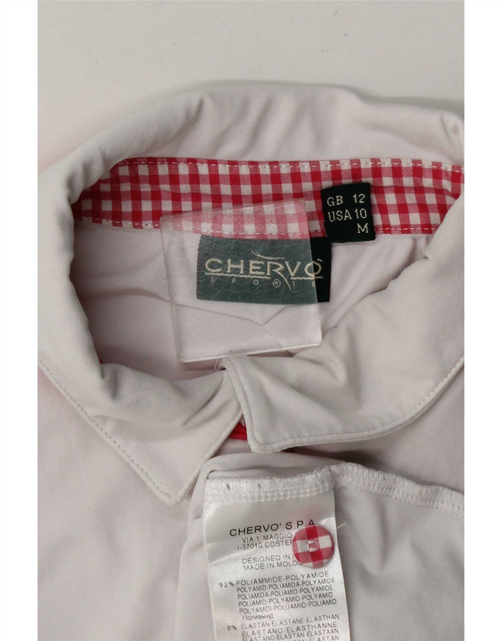 Chervo ærmeløs poloshirt til kvinder UK 12 Medium Hvid polyamid