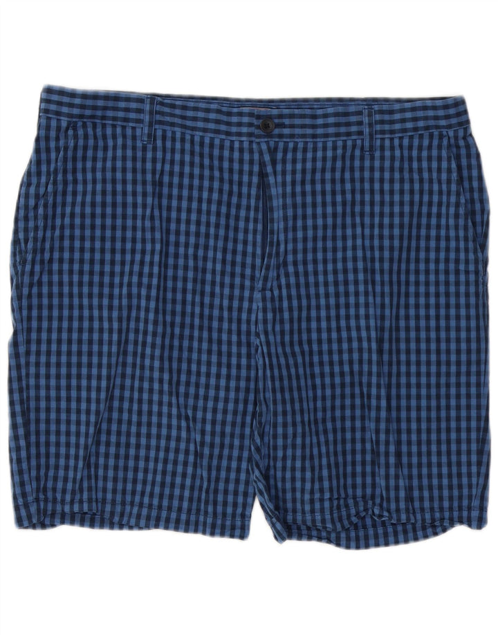 IZOD Chino Shorts til mænd W38 XL Blå Gingham Bomuld