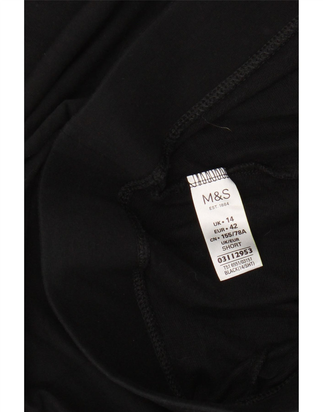 MARKS & SPENCER Leggings til kvinder UK 14 Stor sort bomuld
