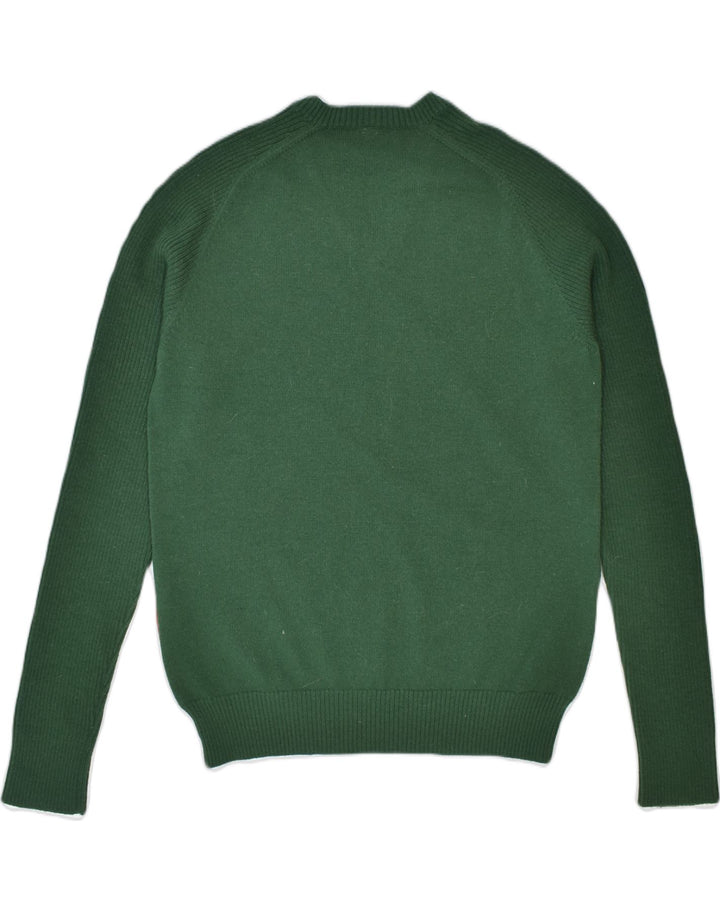 VINTAGE Herre V-hals sweater 2XL Grøn Virgin Wool
