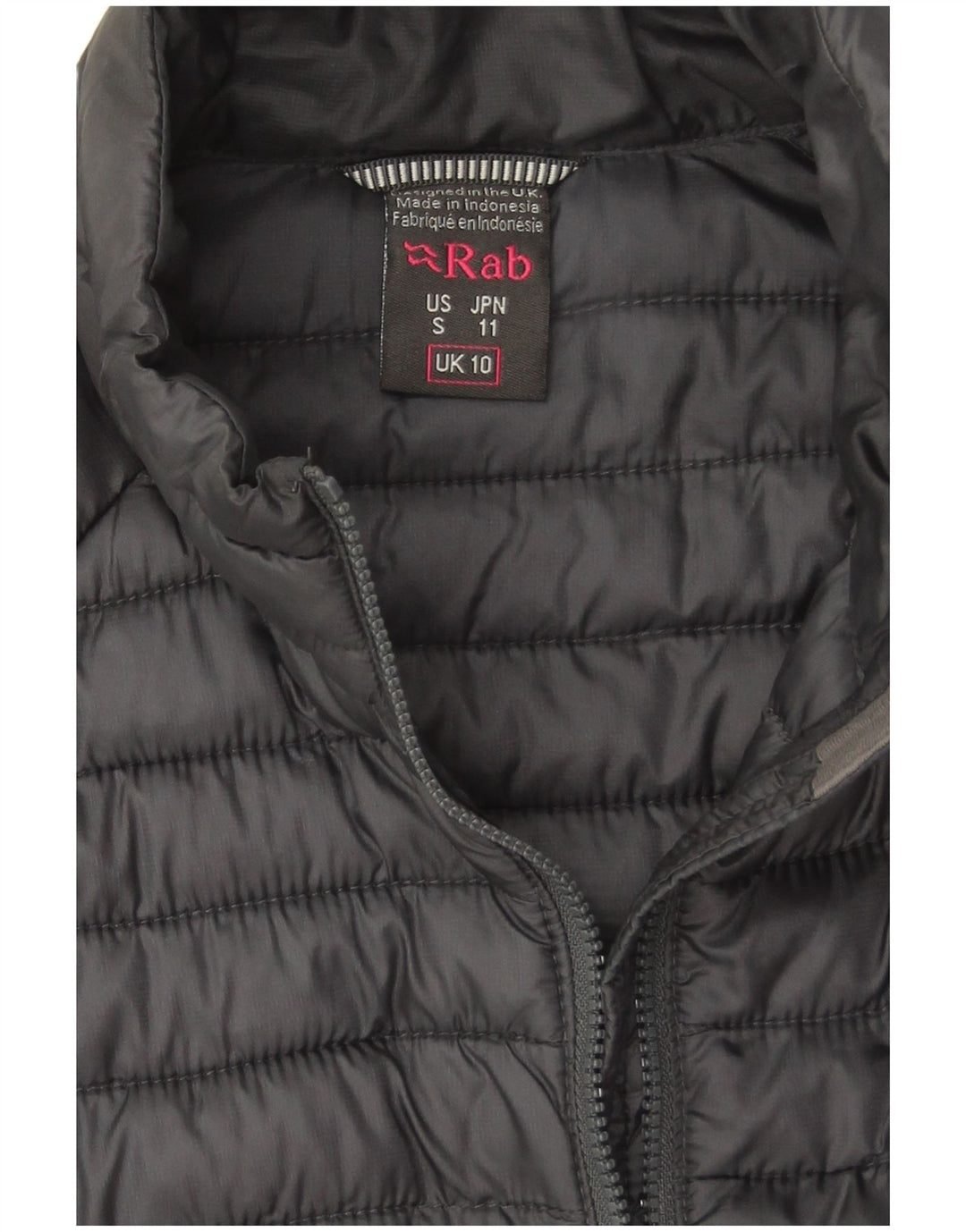 Rab Dame Oversized Polstret Jakke UK 10 Lille Grå Polyamid