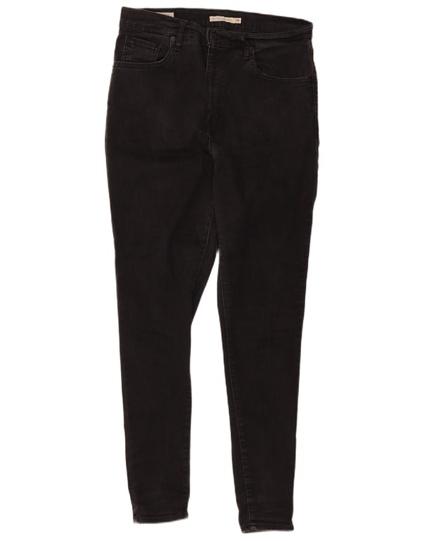 Levi's Kvinder Mile High Super Skinny Jeans US 14 XL W34 L30 Sort Bomuld