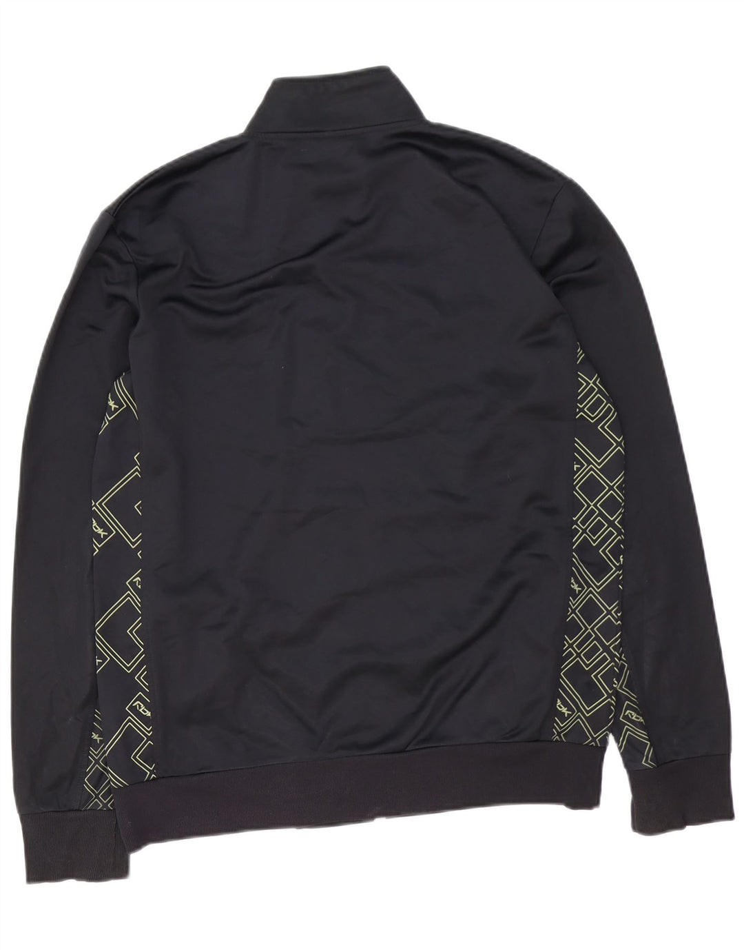 REEBOK Herre grafisk træningsdragt Topjakke Medium Sort Geometrisk Polyester