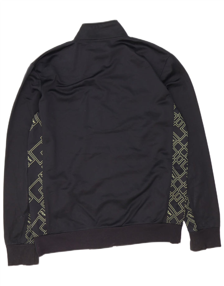 REEBOK Herre grafisk træningsdragt Topjakke Medium Sort Geometrisk Polyester