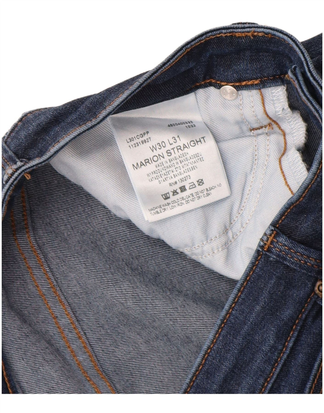 LEE Dame Marion Straight Jeans W30 L28 Marineblå Bomuld